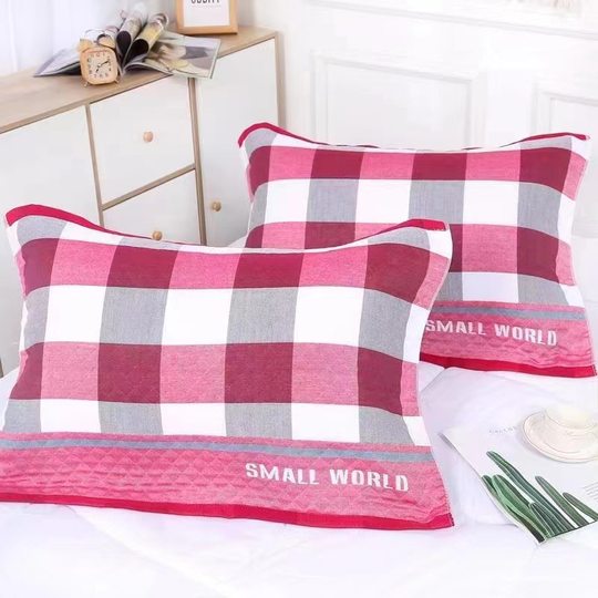 枕巾2025新款纯棉一对装100全棉防头油男士高档老粗布加大加厚单