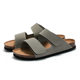 2025 summer men's cork slippers trendy student slippers double strap men's Birkenstock shoes beach shoes nubuck leather