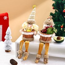 Christmas Fruit Basket Old Man Doll Desktop Atmosphere Ornament Creative Toy Theme Arrangement Decoration Small Gift