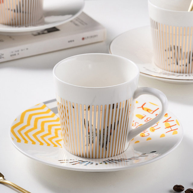 Dynamic reflection mirror cup, high-end mug, personalized creative ceramic afternoon tea, coffee cup and saucer, ceramic water cup