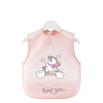 Childrens eating bib summer smock sleeveless waterproof and anti-dirty upgraded TPU smock summer thin section for boys and girls