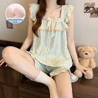 Зеленый топ с чашечками с бантиком, комплект, шорты