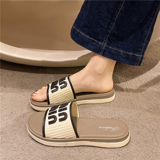 凉拖鞋女夏季外穿2025新款ins潮韩版时尚一字拖居家防滑软底凉拖