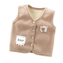Childrens velvet vest babys winter thickened thermal vest male and female babys inner and outer wear small and medium-sized childrens waistcoat cardigan