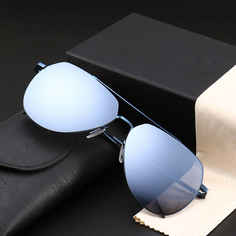 Nylon Polarized Lens Sunglasses for Men, Fashionable Prescription Double-Bridge Sunglasses, Trendy Large-Frame Sunglasses, Aviator Glasses