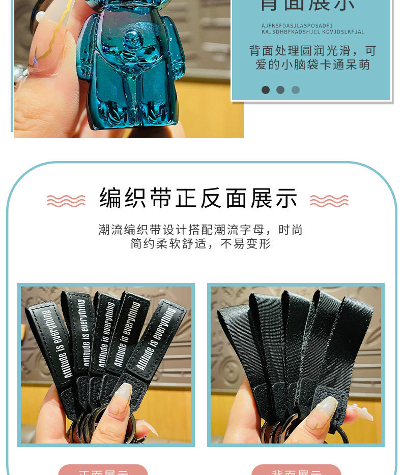 Брелок 卡通暴力熊钥匙扣2023年网红新款女生男士高档正品个性高级感圆扣 Jifanpaul