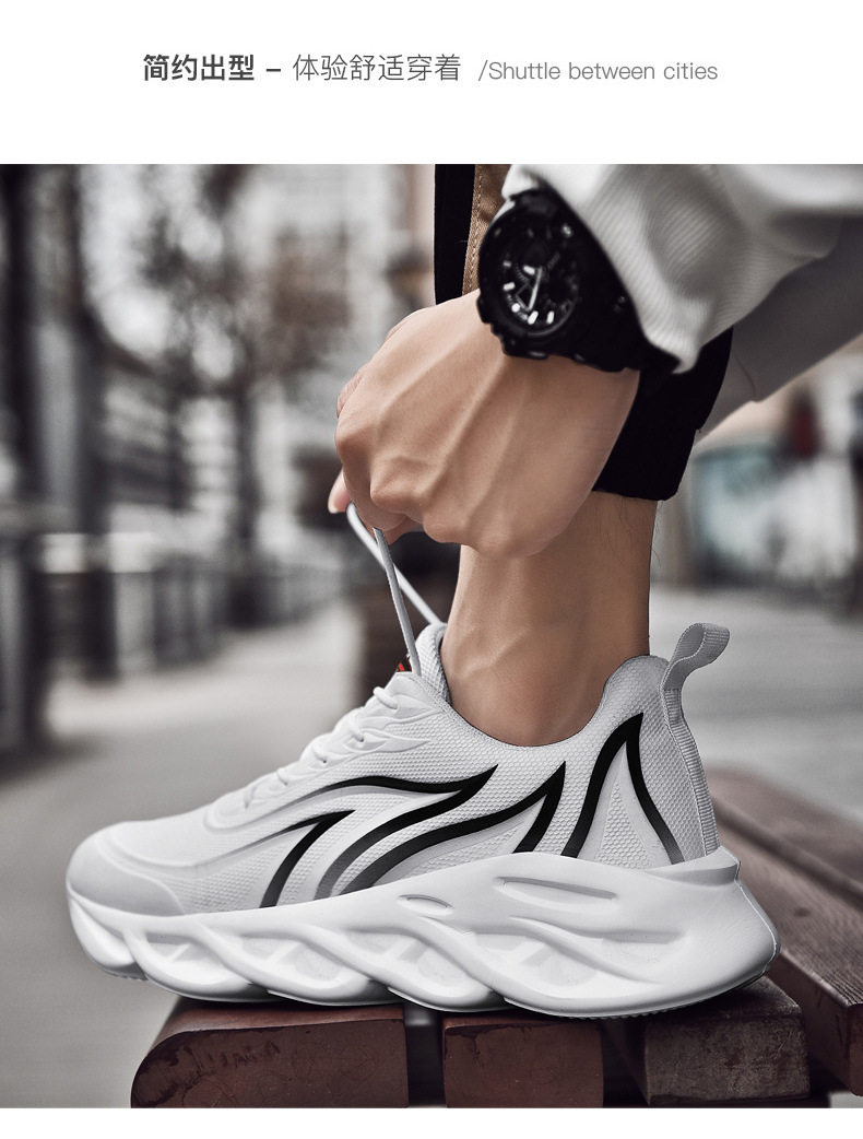 Мода повседневная обувь 2022新款春秋季布鞋刀锋飞织透气运动鞋女休闲鞋系带厚底时尚男鞋
