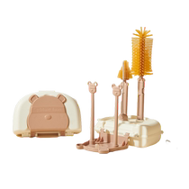 Bottle Brush Cleaning Brush Newborn Baby Special Long-Handed Bottle Brush Nipple Brush Three-in-One Silicone Cleaning Brush Set