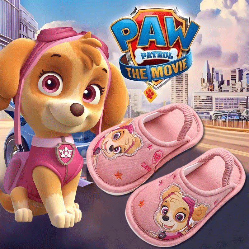 Children's Genuine Paw Patrol Linen Slippers for Autumn and Winter, Girls Aged 1-3, Non-Slip Baby Cotton Slippers Children's Genuine Paw Patrol Linen Slippers for Autumn and Winter, Girls Aged 1-3, Non-Slip Baby Cotton Slippers
