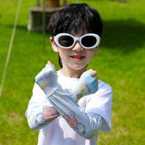 Summer childrens ice sleeves cute sun protection sleeves for boys and girls cartoon ice silk anti-UV sleeves baby hand sleeves