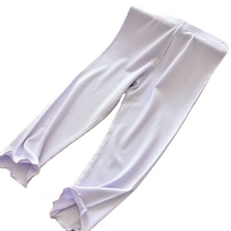 Girls leggings summer thin ice silk childrens fungus-edged long pants versatile and stylish anti-mosquito pants for girls to wear outside