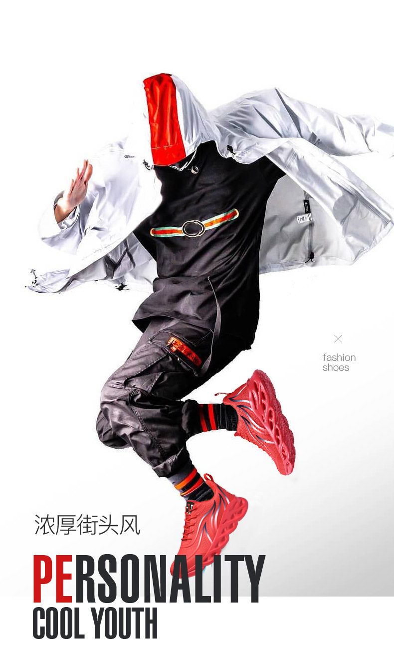 Мода повседневная обувь 2022新款春秋季布鞋刀锋飞织透气运动鞋女休闲鞋系带厚底时尚男鞋