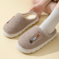 Cotton slippers for men 2024 new autumn and winter non-slip home indoor thick-soled warm plush soft-soled cotton slippers for women