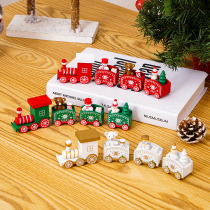 2024 New Christmas Decorations Christmas Wooden Train Holiday Gifts Window Decorations Wooden Crafts