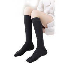 Calf socks for women in autumn and winter thickened terry warm black stockings spring and autumn slim Japanese half-tube JK stockings