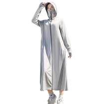 Sun protection clothing for women summer 2024 new super long ice silk anti-UV blouse thin full body sun protection clothing jacket
