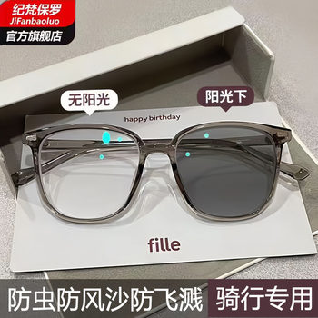 Cycling Goggles, Insect-Proof, Wind-Proof, Photochromic, Flat Glasses, Unisex, Non-Prescription, Anti-Blue Light Goggles