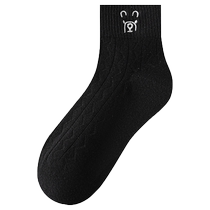 诸暨袜子女春夏季无骨中筒袜女生运动袜夏天纯色小熊棉袜春秋短袜