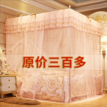 2022 New Home Summer Palace Bed Nets Dormitory Ground Type Bracket Three Doors Princess Wind Encryption Thickened