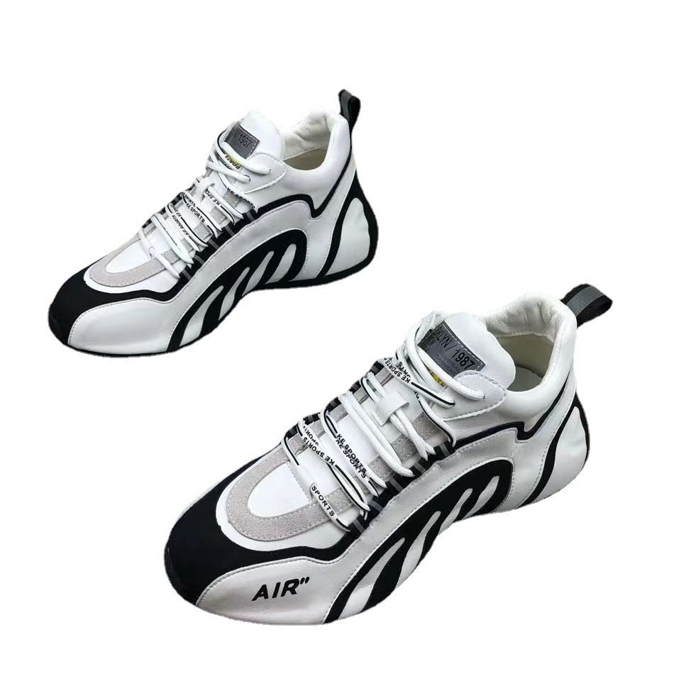 Autumn New Thick-Soled Height-Increasing Fashion Casual Shoes Korean Style Full-Soled Shoes Versatile Dad Shoes Trendy Versatile Men's Shoes