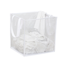 Foldable dirty clothes basket large square laundry basket dirty clothes storage basket household dirty clothes basket with handle grid