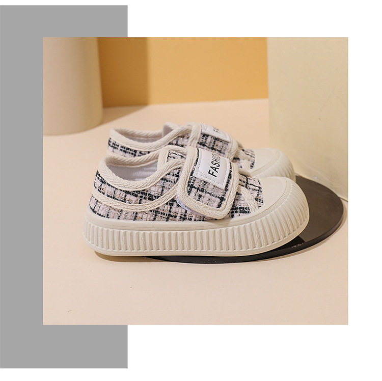 Ребенок холст обувь 2025 весна новая девушка ребенок детский сад комнатный обувь девушка ребенок обувь скольжение на липучках 