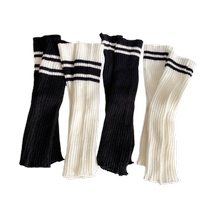 College style socks for women knitted pile socks three-and-two-bar woolen leg covers spring and autumn striped student Lolita calf socks