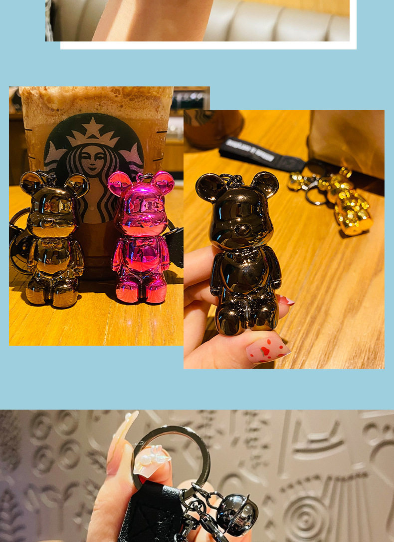Брелок 卡通暴力熊钥匙扣2023年网红新款女生男士高档正品个性高级感圆扣 Jifanpaul