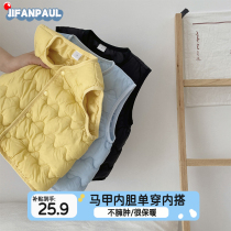 Childrens down cotton vest baby autumn and winter new vest boys and girls vest small and medium-sized children spring and autumn outer vest