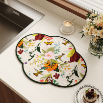 Diatom mud absorbent mat desktop Chinese festive kitchen countertop drain mat tableware anti-scald coaster bar mat