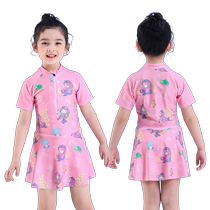 Childrens swimsuit girls 2024 new swimsuit for big children and girls one-piece summer baby sun protection princess swimsuit