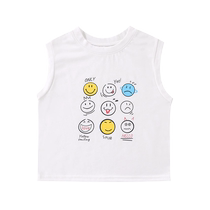 Childrens vest summer boys casual printed sleeveless T-shirt outer wear thin girl baby waistcoat bottoming top