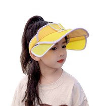 Childrens sun hat girls sun hat outdoor anti-UV summer baby sun hat cute rabbit empty top hat