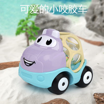 Childrens toy small car resistant to fall and bite inertia boy baby 0-1 years old woman 3 Soft rubber 6 Toys 12 months