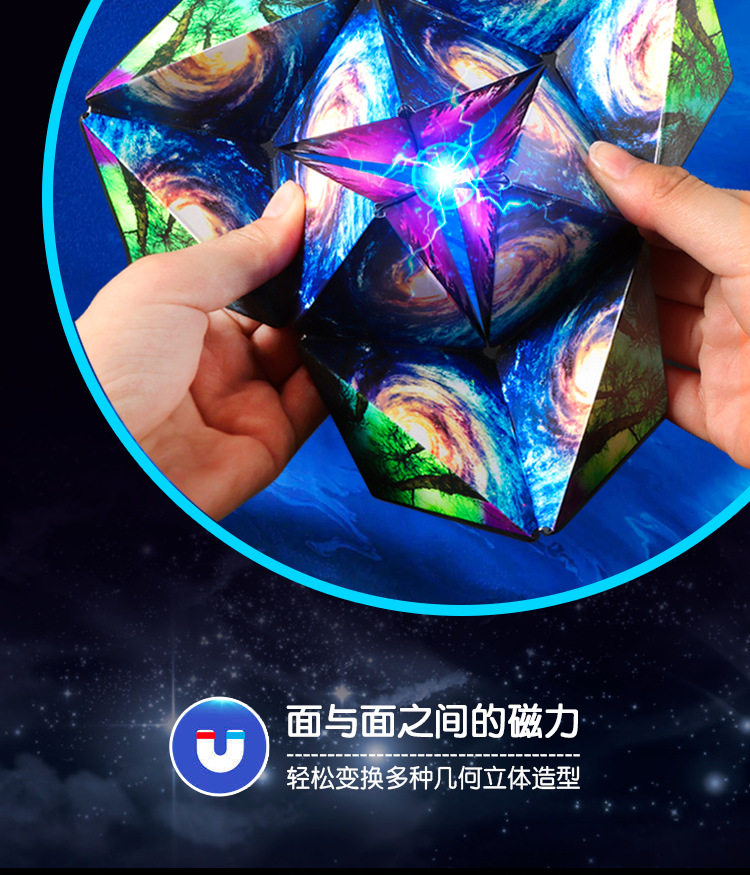 Кубик Рубика 立体百变磁性无限魔方三3d几何翻转儿童异形空间思维训练益智玩具 Jifanpaul