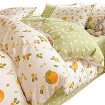 Four-piece bedding set non-cotton college student dormitory household single and double cotton sheets and quilt covers universal for all seasons