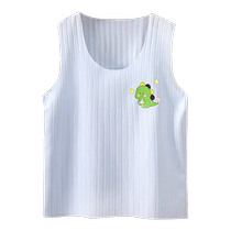 Childrens baby boneless vest summer boys and girls sleeveless T-shirt jacquard thin clothes infant sling belly protection