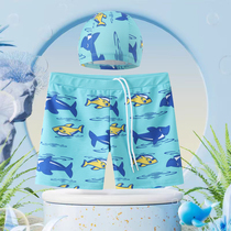 2024 new childrens swimming trunks boys boxer swimming trunks swimming caps baby swimsuits boys small medium and large childrens swimsuits