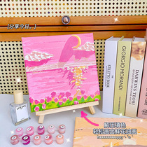 Ensemble de peinture à lhuile numérique peinte à la main pour enfants peinture de paysage peinte à la main décoration de salon cadeau dart tulipe