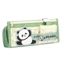 Panda pencil case cartoon cute large capacity pencil case for boys and girls primary school students high-looking canvas stationery bag