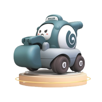 Childrens cartoon toy car face-changing whistle car inertia pull-back excavator engineering vehicle boy toy