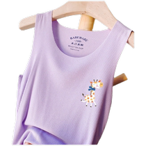 Ice silk pajamas for boys and girls childrens summer boneless thin vests for medium and large children summer sleeveless air-conditioned clothes