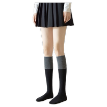 Contrast color stitching calf socks womens thigh over-the-knee socks color matching pressure slimming knee pads mid-tube spring and autumn long socks