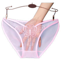 Underwear Womens Lace Sexy Mesh Embroidery Charming Hollow Large Size Fully Transparent Summer New Style Seamless Briefs