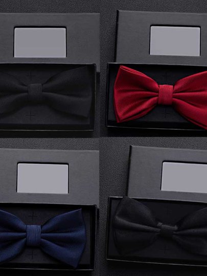 男士领结伴郎红色纯色新郎结婚婚礼领带黑色英伦风西装衬衫蝴蝶结