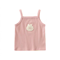 Baby girls new summer outer camisole solid color cute summer baby sleeveless top little girl parent-child summer