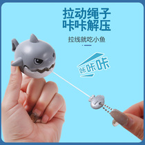 Keychain schoolbag string tooth-biting shark pendant gift for boys and girls creative interesting and weird toys