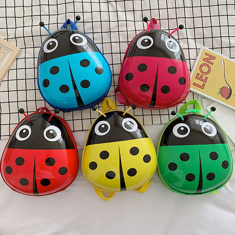 Eggshell Children's Backpack 2024 New Stylish Ladybug Kindergarten Boys and Girls Student School Backpack Trendy