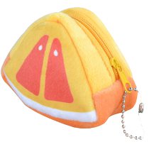 Creative mini cute triangular three-dimensional plush coin purse for girls children students fruit coin purse key bag trendy
