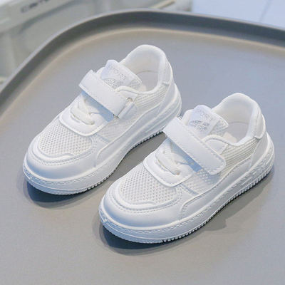Children's White Sneakers for Boys and Girls, New 2026 Summer Breathable Sneakers for Kindergarten Performances — 2
